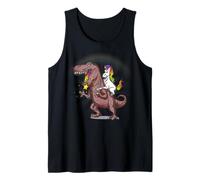 Grumpy Unicorn Riding T Rex Dinosauro Ragazzi Ragazze Adulto Canotta