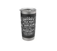 Grumpy Vecchio Sarcastico Vintage Umorismo Nonno Bicchiere termico in acciaio inox doppia parete