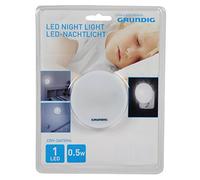 Grundig 871125241345, LED - Luce notturna, Plastica, Bianco, 7 x 7 x 4.8 cm