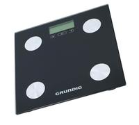 Grundig Bilancia pesapersone digitale - con analisi del corpo: grasso corporeo e massa muscolare - Memoria per 12 persone - Max 180 kg - Vetro - Nero