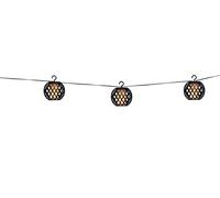 GRUNDIG Catena luminosa a energia solare - Lampada da giardino 8 lanterne a LED - 12 lumen - LED con effetto fiamma - Include pannello solare - Durata della batteria 8 - 6 ore - Nero