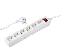Grundig Ciabatta con interruttore a 6 prese, 16 A/250 V, prolunga 1,5 m, scatola di derivazione max. 3680 W, colore bianco
