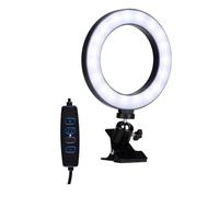 Grundig Lampada ad anello con diametro di 15,6 cm - Luce ad anello con morsetto da tavolo - Selfie Ring Light con 48 LED, 3 modalità di illuminazione e 10 livelli di luminosità - Alimentazione USB