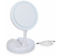 grundig - Lampada da specchio a LED, pieghevole, funzionamento a batteria e USB