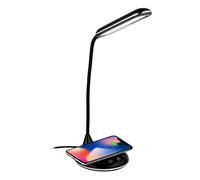 GRUNDIG Lampada da tavolo con caricatore per cellulare, senza fili, USB, LED, flessibile, colore: nero