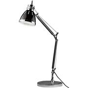 GRUNDIG Lampada da tavolo flessibile, con doppia angolazione, in acciaio lucido inossidabile - Altezza 90 cm - Fino a 40W E27