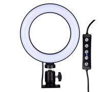 Grundig Luce ad anello con clip - Selfie Light RGB e luce bianca - diametro 16 cm - collo flessibile - 48 LED