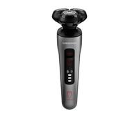 Grundig ProClub MS 8130 - Rasoio da uomo, sensore BeardCare, corpo esterno in plastica riciclata al 61%, tecnologia Titanium Blades Wet & Dry, cromato scuro opaco/rosso