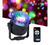 Grundig Sfera da discoteca - Luce da discoteca con cambio colore e modalità musica - Mini sfera da discoteca con telecomando - Luce da discoteca con flash regolabile e velocità di rotazione