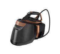 GRUNDIG SIS 9180 - Ferro da stiro a vapore, 3000 W, sensore di movimento SteamSense, pressione vapore 8 bar, 1,8 litri, Smart Mode, suola ActiGlide rivestita in ceramica, Drip Stop; nero/marrone
