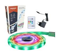 GRUNDIG Striscia LED da 5 m, con telecomando e sensore PIR, RGB con modalità musicale e timer, striscia luminosa con 450 LED