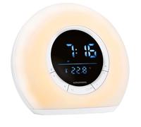 GRUNDIG Sveglia luminosa - Sveglia connessa con radio e Bluetooth - Lampada con display a LED - Lampada da comodino - Bianco