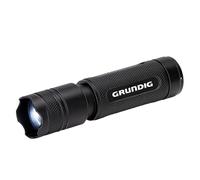 GRUNDIG Torcia a LED, 120 lumen, 3 W, portata 140 m, 3 modalità di illuminazione: alta, bassa, pulsante, colore nero