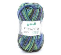 Grundl - Gomitolo di Feltro Color, 50 g, Mix di Verdi, Colore n. 22