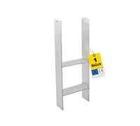 GRUNDLINE - Ancoraggio ad H per pali - Ancoraggio ad H - Ancoraggio per pali - PSH, 201 x 600 mm - Zincatura a fuoco - per recinzioni, pali da incassare - Piedino di supporto - Supporto per travi