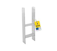 GRUNDLINE - Set di 4 ancoraggi ad H, staffe di supporto - Ancoraggio ad H 16x16 - Ancoraggio per pali - Staffa di supporto per pali da incasso - Piedi di supporto - Scarpe per travi - Supporto per