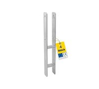 GRUNDLINE - Set di 4 ancoraggi ad H, staffe di supporto per pali 8x8 - Ancoraggio per pali - Staffa di supporto per pali da incasso - Piedi di supporto - Scarpe per travi - Supporti per pali