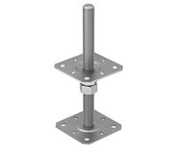 Grundline - Supporto per pali regolabile in altezza da 50 a 200 mm - Avvitare il supporto - Base di supporto - Ancoraggio - Boccola - Ancora - Asta filettata M20 - 250 mm - Piastra di ancoraggio 80 x