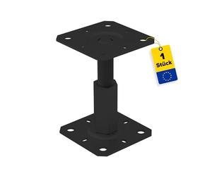 GRUNDLINE Supporto per palo di ancoraggio, altezza regolabile, 100-150 mm - Supporto per palo da avvitare - Piedi di sostegno - Ancoraggio per palo - Boccola di montaggio - Ancora - Barra filettata