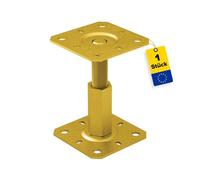 GRUNDLINE Supporto per palo di ancoraggio, altezza regolabile, 100-150 mm - Supporto per palo di ancoraggio a vite - Piedi di sostegno - Tassello di ancoraggio - Tassello filettato - Bullone - Barra