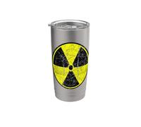 Grunge Distressed Radiazione Nucleare Simbolo Energia Atomica Bicchiere termico in acciaio inox doppia parete