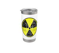 Grunge Distressed Radiazione Nucleare Simbolo Energia Atomica Bicchiere termico in acciaio inox doppia parete