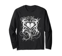 Grunge Goth Y2k Vintage Grafica Gotica Scuro Romanticismo Emo Triste Maglia a Manica