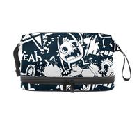 Grunge Monster - Trousse per cosmetici a doppio strato, per donne e ragazze, borsa da viaggio per trucchi, pratica borsa organizer con scomparto per pennelli, Multi, 27x15x14 cm/10.6x5.9x5.5 in,