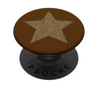 Grunge Star Distressed Retro Vintage Brown Graphic PopSockets PopGrip Adesivo