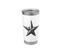 Grunge Star Distressed Retro Vintage Graphic Gray Bicchiere termico in acciaio inox doppia parete