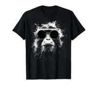 Grunge Style Hipster Scimmia con Occhiali da Sole Maglietta