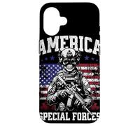 Grunge US Flag Army Skeleton Military Special Forces Custodia per iPhone 16
