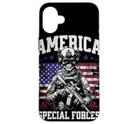Grunge US Flag Army Skeleton Military Special Forces Custodia per iPhone 16 Plus
