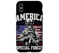 Grunge US Flag Army Skeleton Military Special Forces Custodia per iPhone X/XS