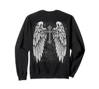 Grunge Wings Angel On Back Cross y2k 2000s Goth Emo Harajuku Felpa