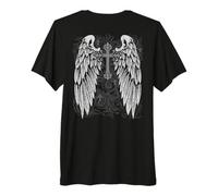 Grunge Wings Angel On Back Cross y2k 2000s Goth Emo Harajuku Maglietta Premium