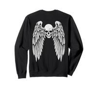 Grunge Wings Angel On Back Skull y2k 2000s Goth Emo Harajuku Felpa