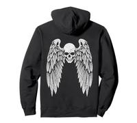 Grunge Wings Angel On Back Skull y2k 2000s Goth Emo Harajuku Felpa con Cappuccio