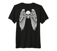 Grunge Wings Angel On Back Skull y2k 2000s Goth Emo Harajuku Maglietta Premium