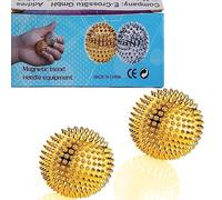 GRUNIL Palla massaggiante a punta, sfere magnetiche per massaggio delle mani, 1 paio, palla per agopuntura per adulti e bambini, palline da spremere per esercizi manuali per alleviare il dolore, la