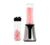 GRUNKEL - BAT-350 SMOOTH SS 350 W con lame in acciaio inox, capacità 600 ml, 2 contenitori portatili, pulsante un tocco, base antiscivolo e indicatore luminoso