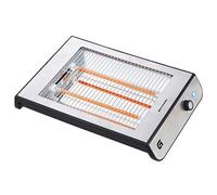 Grunkel - Tostapane per pane piatto per 4 fette da 600w TSP-INOX con 6 livelli di timer e segnale acustico di completamento. Include vassoio raccogli briciole rimovibile (Inox)