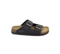 GRUNLAND BOBO CB0974 nero ciabatte uomo fasce pelle fibbie birk