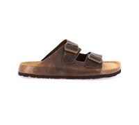 GRUNLAND BOBO CB1631 Terra Marrone Ciabatte Uomo Fasce Fibbia Pelle BIRK 42