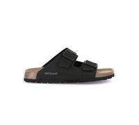 GRUNLAND BOBO CB3012 - Pantofole da uomo anatomiche con fibbie, Nero, 43 EU