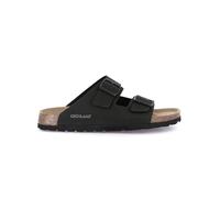 GRUNLAND BOBO CB3012 - Pantofole da uomo anatomiche con fibbie, Nero, 45 EU