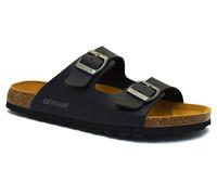 GRUNLAND BOBO CB3013 NERO Ciabatte Sughero Estive Uomo 2 Fibbie Plantare Pelle
