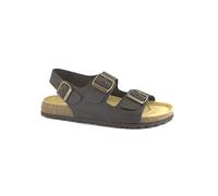 GRUNLAND BOBO SB0396 Mogano Sandali Uomo Fasce Pelle Nabuk BIRK 43