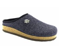 GRUNLAND Robi CB0173 11 Blu Blu Ciabatte Pantofole Uomo Chiuse in Lana Cotta Feltro Stile Tirolese altoatesine Panno Plantare Suola Sughero e Gomma (Numeric_42)