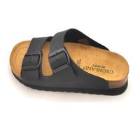 Grunland CB2245 ciabatta ecopelle nera doppia fibbia fondo fussbet 3cm C